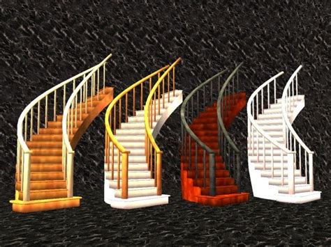 Modthesims Lavishly Curved Dual Staircases Sims 4 Collections Sims