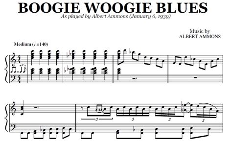 Boogie Woogie Blues Albert Ammons Sheet Music Pdf Transcription