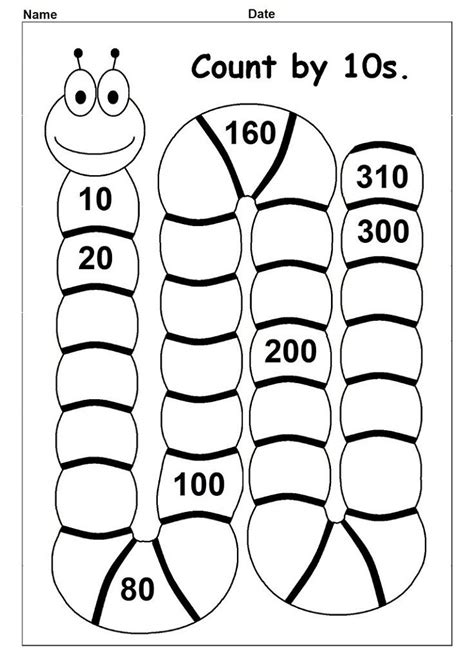 Adding a number other than one to get the next number. Count by 10s Worksheets | Activity Shelter