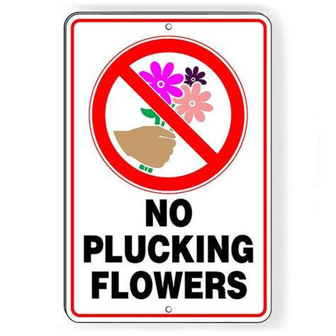 No Plucking Flowers Metal Sign Do Not Pick Keep Out Etsy España