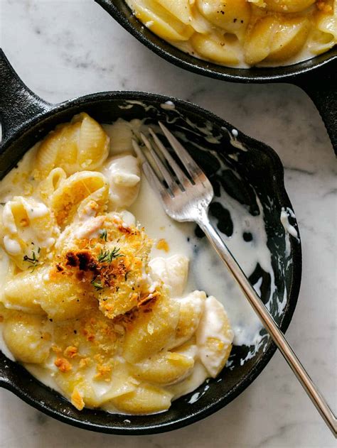 Creamy Skillet Mac And Cheese Spoon Fork Bacon