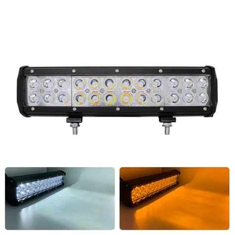 Led Work Light 12 Inch Dual Color Whiteandyellow Strobe Off Road Led