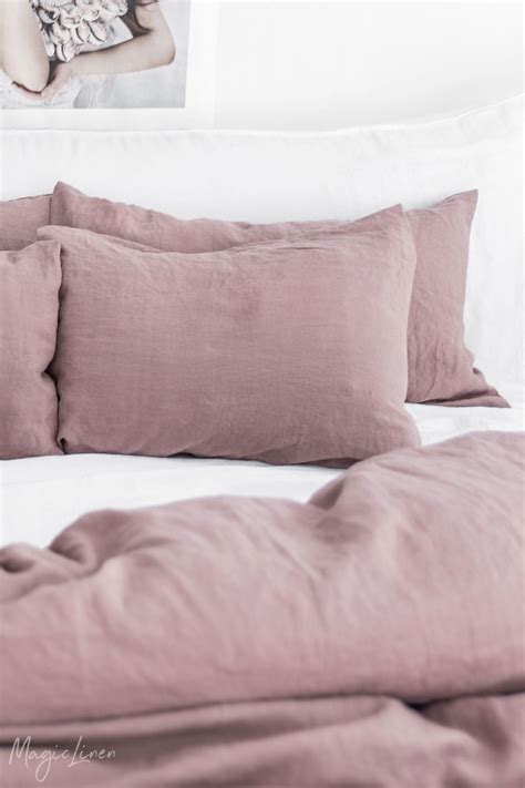 Bring Life Into Your Bedroom With Fresh Linen Bedding In Dusty Pink Color Linen Duvet Covers