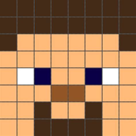 Minecraft Steve Face Pixel Art