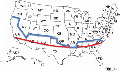33rd Parallel Map United States