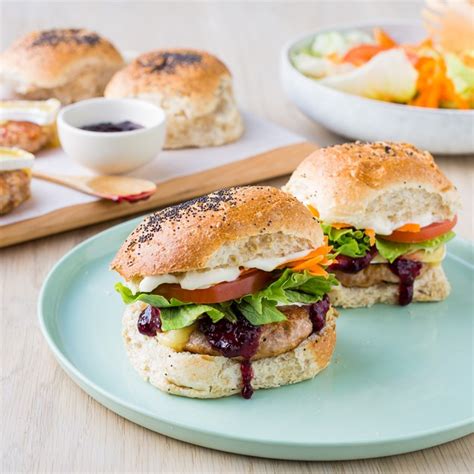 Turkey Burgers With Cranberry Jam And Brie My Food Bag