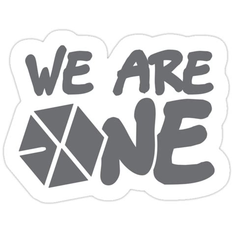 Exo We Are One White Font Stickers By Wishful Thinking Shop