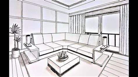 How To Draw A Living Room In Two Point Perspective