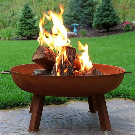 Sunnydaze Cast Iron Outdoor Fire Pit Bowl 34 Inch Large Round Bonfire