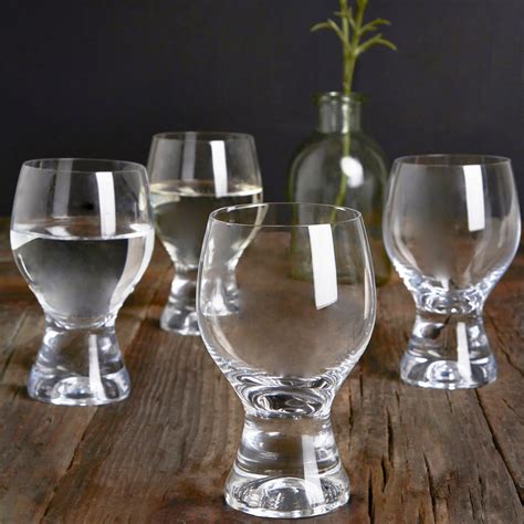 £8 50 For Set Of 4 Chunky Wine Glasses Clear Deal Uk
