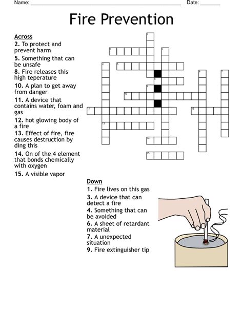Fire Safety Printable Crossword Puzzle Made By Teache