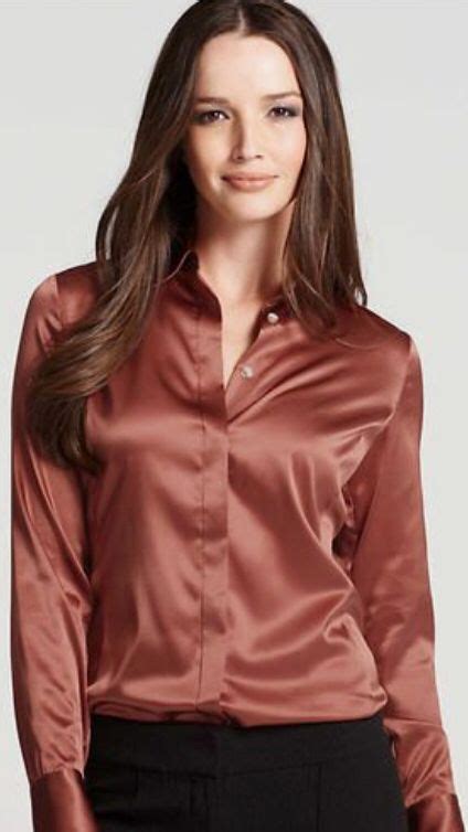 Pin By Gary French On Fashion Satin Blouse Outfit Silk Blouse