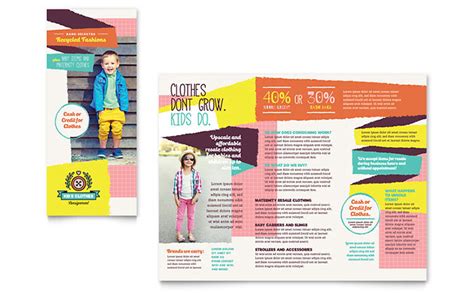 kids consignment shop brochure template design