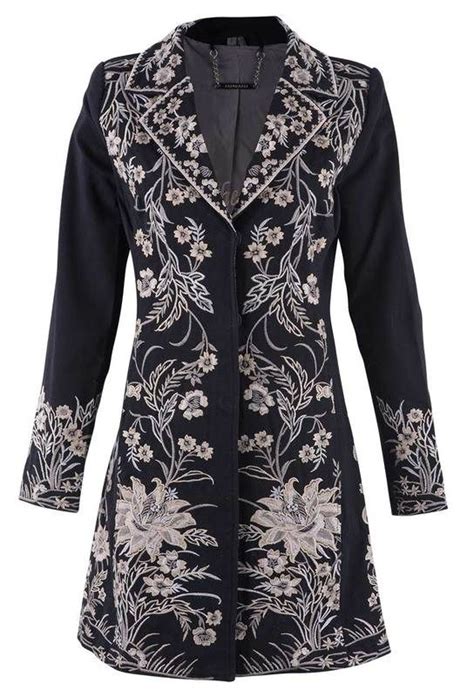 paparazzi twill coat with ivory embroidery twill coat embroidered clothes clothes