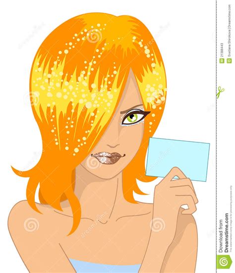 Glamour Girl With Card Stock Vector Illustration Of Glamour 21388443