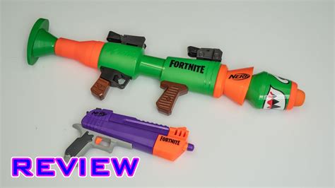 Review Nerf Fortnite Rl And Hc E Rocket Launcher Pistol Youtube