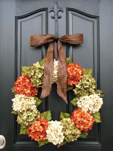 Fall Hydrangea Wreaths Front Door Wreaths Wreaths For