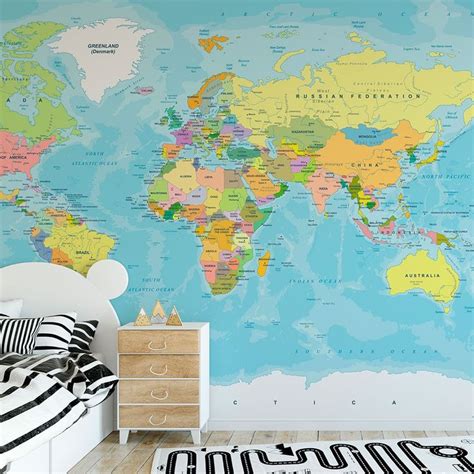 World Map Wall Murals And Wallpaper Modern And Affordable 41 Orchard