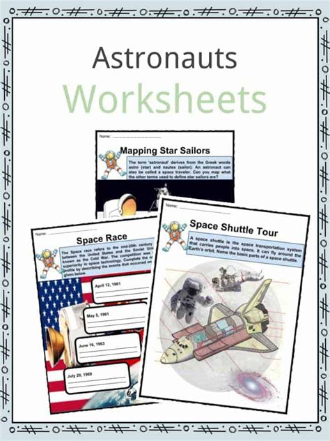 Famous Astronaut Facts Worksheets Space Race Astronaut Worksheets