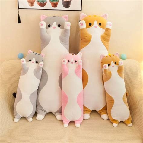 Cute Soft Long Cat Pillow Plush Cat Plush Etsy