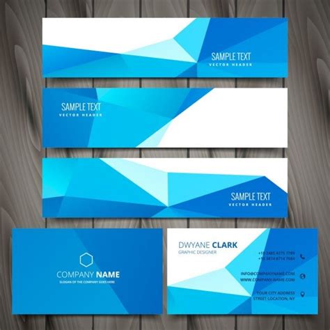 Free Vector Business Stationery With Banners And Business Cards