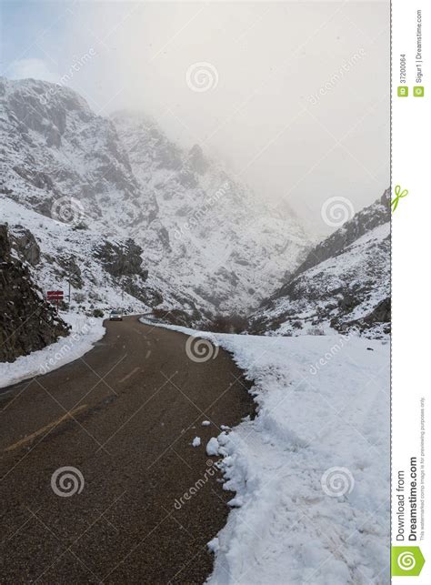 Snow Mountain Road Stock Images Image 37200064