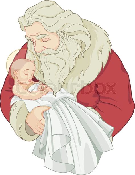 Baby Jesus And Santa Claus Stock Vector Colourbox