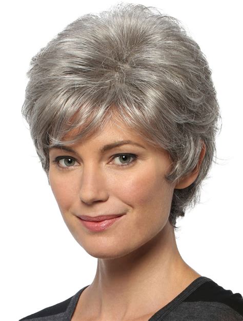 Cheap Grey Wigs Short Cheap Wavy 8 Capless Grey Wigs Howigs