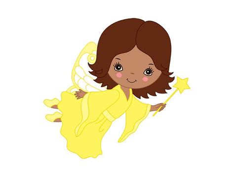 African American Fairy Clipart Digital Vector Fairy Girl Fairytale