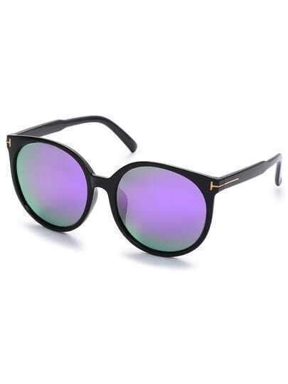 Purple Lenses Oversized Round Sunglasses Shein Sheinside