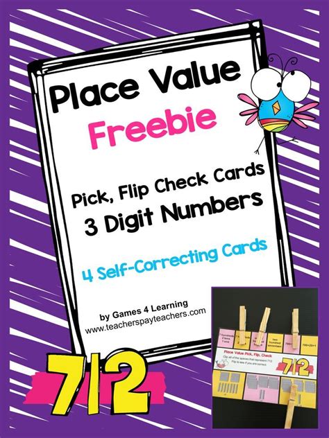 Free 3 Digit Number Place Value Activity Clip Cards For Hundreds Tens