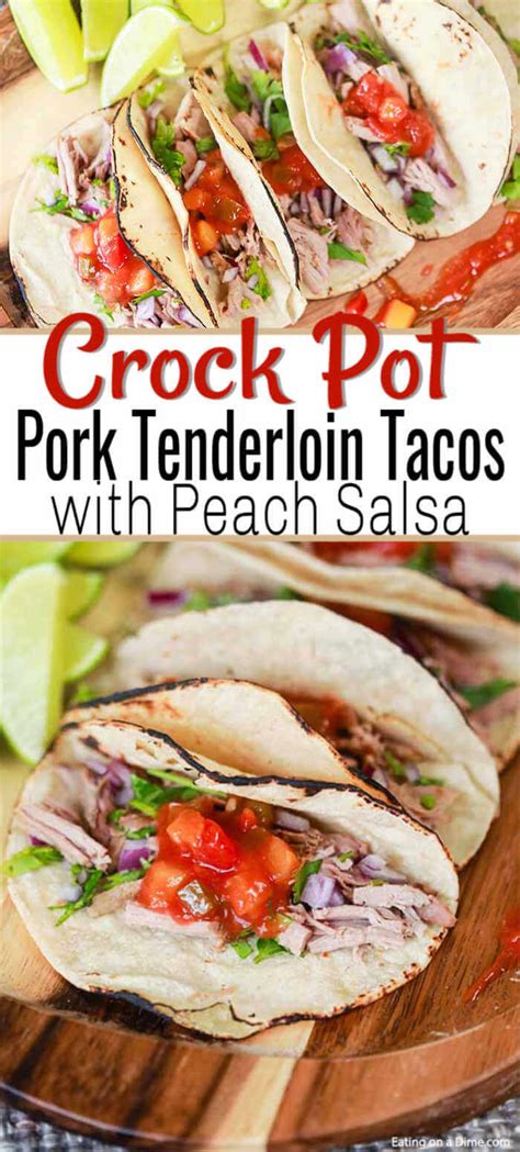 Top crockpot pork tenderloin recipes and other great tasting recipes with a healthy slant from sparkrecipes.com. Crock pot Pork Tenderloin Tacos with Peach Salsa - Best ...