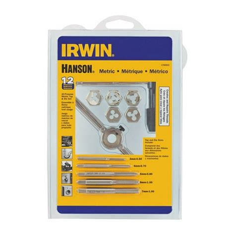 Irwin Hanson High Carbon Steel Metric Tap And Die Set 3mm 7mm 12 Pc