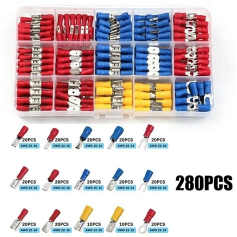 1300280pcs Insulated Assorted Electrical Wire Connector Crimp