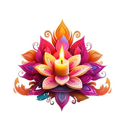 รูปภาพประกอบเวกเตอร์เทศกาล Diwali Diya ในการออกแบบการตกแต่งดอกไม้ Png