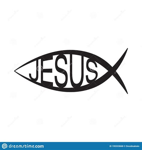 Jesus Fish Christian Ichthys Fish Symbol Icon Stock Vector