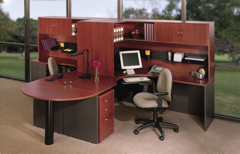 The Office Leader 2 Person Shared Curved Office Desk Workstation With
