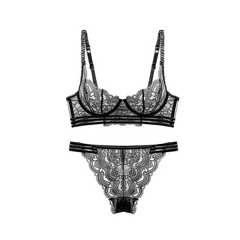 buy women s sexy soft lace lingerie set see through underwear floral lace underwire sheer bra
