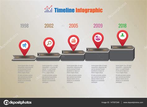 Design Template Creative Business Timeline Infographics — Stock Vector