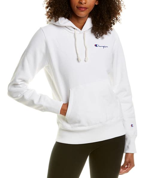 Champion Hooded Sweatshirt Womens White L Ebay