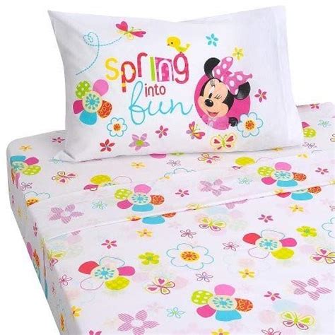 Disney Minnie Mouse Bowtique Garden Party 54 X 75 Full Sheet Set