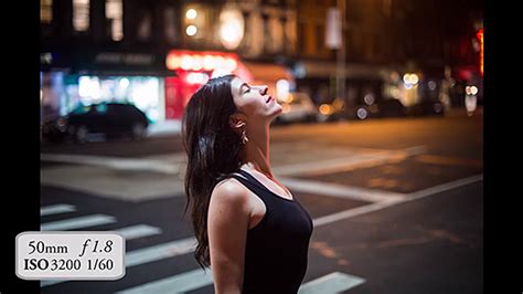 how to take street portraits at night without a flash