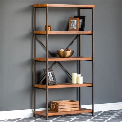 4 Tier Industrial Bookshelf W Metal Frame Wood Shelves 7999 Reg