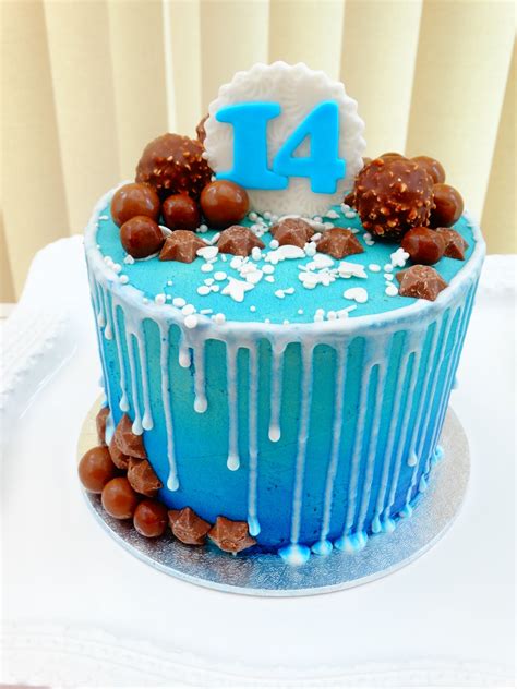 Blue Buttercream Drip Cake Xmcx Drip Cakes Cake Birthday Cake Kids