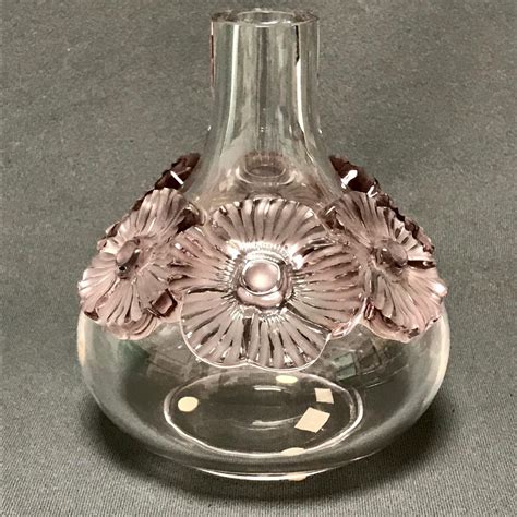 Lalique Atossa Lavender Pattern Glass Vase Glass Hemswell Antique