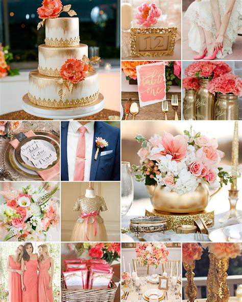 Coral And Gold Wedding Colours