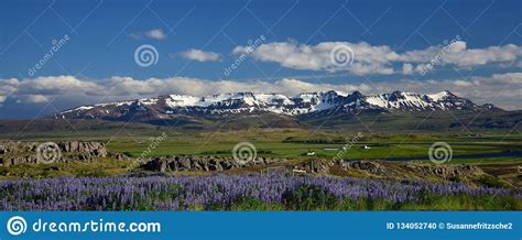Beautiful Icelandic Landscape With An Impressive Mountain Range In The
