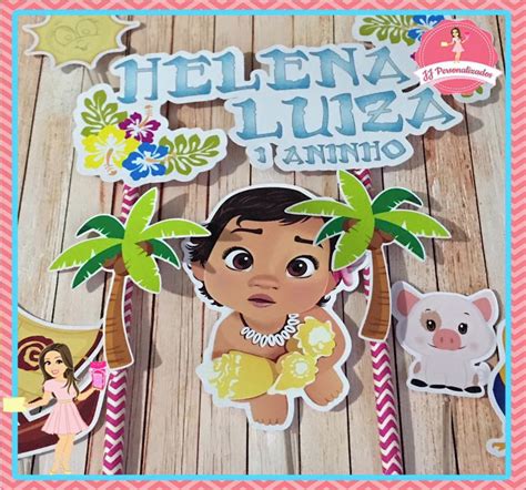 Topo De Bolo Personalizado Moana Baby Frete Grátis Elo7