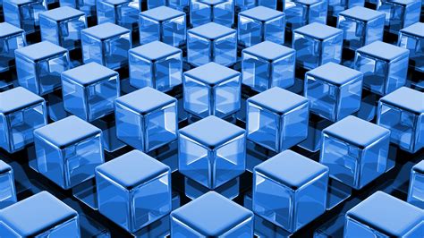 Fonds Décran Cubes Bleus 3d 1920x1080 Full Hd 2k Image