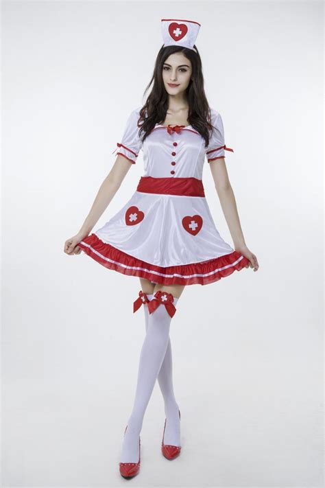 2017 new white nurse dress with stockings uniform temptation sexy love cosplay halloween